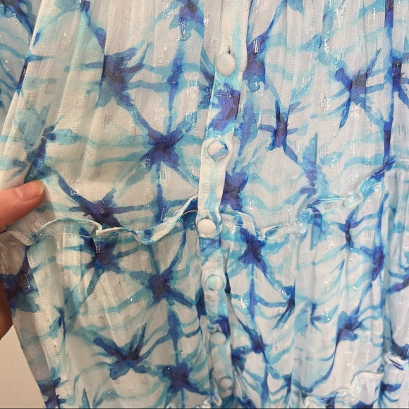 NWT Rococo Sand Volna Maxi Dress in Blue Multi Watercolor Floral Print xsmall - Picture 4 of 13